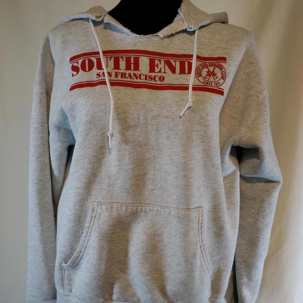 Fruit of the Loom Grey and Red South End San Francisco Collegiate Hoodie